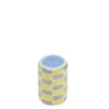 Vase cylindrique à damier céramique jaune 19,4cmx13cm