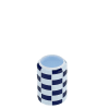 Vase cylindrique à damier céramique bleue 19,4cmx13cm