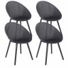 Lot de 4 chaises de terrasse en plastique noires