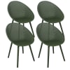 Lot de 4 chaises de terrasse en plastique vert olive