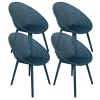 Lot de 4 chaises de terrasse en plastique bleu canard