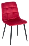 Chaise de salle à manger avec pieds en métal en velours Rouge