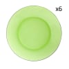 6er-Set Dessertteller aus robustem Glas 19 cm, grün