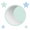 Miroir enfant rond lune en acrylique menthe 29,5x29,5 cm