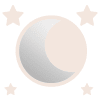 Miroir enfant rond lune en acrylique ivoire 29,5x29,5 cm