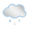 Miroir enfant nuage en acrylique bleu 47,5x29,5 cm