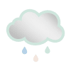 Miroir enfant nuage en acrylique menthe 47,5x29,5 cm