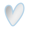 Miroir enfant cœur en acrylique bleu 35x29,5 cm