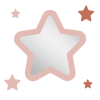 Miroir enfant étoile en acrylique rose 29,5x29,2 cm
