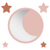 Miroir enfant rond lune en acrylique rose 29,5x29,5 cm