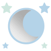 Miroir enfant rond lune en acrylique bleu 29,5x29,5 cm