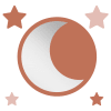 Miroir enfant rond lune en acrylique terre cuite 29,5x29,5 cm
