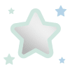 Miroir enfant étoile en acrylique menthe 29,5x29,2 cm