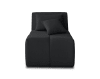 Canapé modulable 1 places en tissu noir