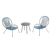 Ensemble de 2 fauteuils + 1 table basse bleu