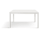 Tavolo legno bianco, struttura in metallo bianco 110x68