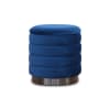 Pouf contenitore in velluto blu