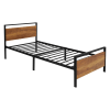 Letto in metallo con rete a doghe nera 90x200 cm