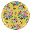 Plateau rond imprimé fleuri jaune Ø46cm