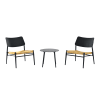 3-teiliges Bistro-Set aus Aluminium, schwarz