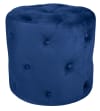 Pouf in velluto capitonné blu