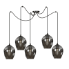 Lámpara colgante estilo moderno con 5 cables desplazables gris