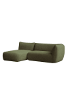 Sofá verde bouclé con chaise longue izquierdo 250 x 148 cm