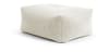 Pouf repose pied carré velours grosse cote beige 55x65x35