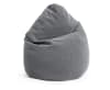 Pouf poire XL d'intérieur velours anthracite 70x110