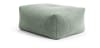 Pouf repose pied carré velours grosse cote  sauge 55x65x35