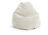 Pouf poire XL d'intérieur velours grosse cote beige 70x110