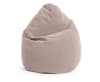 Pouf poire XL d'intérieur velours rose 70x110