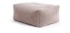 Pouf repose pied carré velours grosse cote rose 55x65x35