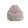 Pouf Poire Géant En Velours Beige 120x150 Cm - Rembourrage Mousse Haute Densité, Confortable Et Doux