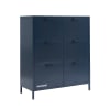 Commode métal bleu nuit 6 tiroirs 90cm