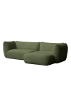 Sofá chaise longue derecho verde bouclé 280 x 148 cm