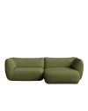 Sofá chaise longue derecho verde 280 x 148 cm