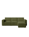 Sofá cama verde bouclé con chaise longue derecho 258 x 200 cm