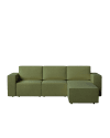 Sofá cama verde con chaise longue derecho 258 x 200 cm