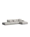 Sofá chaise longue derecho gris 399 x 195 cm