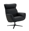 Fauteuil de relaxation design en cuir noir