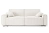 Canapé droit convertible en tissu 3 places blanc