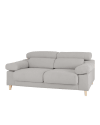 Sofá de 3/4 plazas color gris claro de 215x104cm