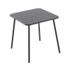 Table de jardin 4 places carrée en acier gris foncé