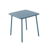 Table de jardin 4 places carrée en acier bleu