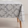 Mantel impermeable jacquard algodón floral gris 140x100 cm