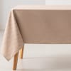 Tovaglia antimacchia in cotone jacquard geometrico taupe 140x200cm
