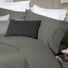 Juego de funda nórdica algodón satén gris oscuro cama 200cm