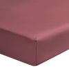 Drap housse uni en satin de coton bio rouge 160x200