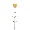 Varilla de clavel artificial con hojas naranja h55